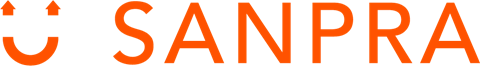 The image features the word "SANPRA" in bold, orange letters with a smiley face graphic above the letter 'S'.