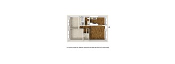 2 Bedrooms, 1 Bathroom Plan K