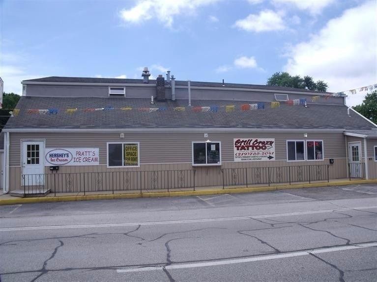 a building with a sign on the front of it