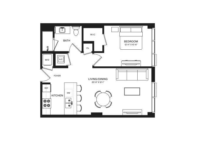 1 Bed/1 Bath-A1I