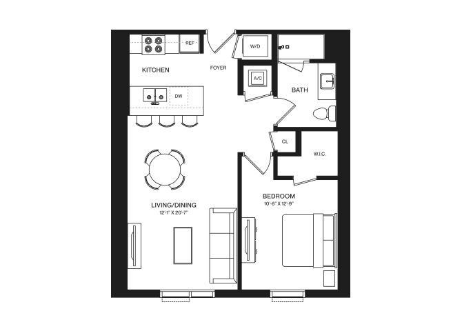 1 Bed/1 Bath-A1J
