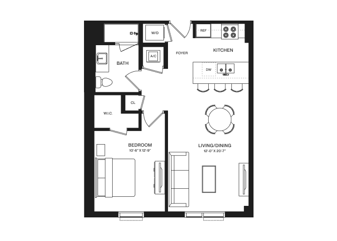 1 Bed/1 Bath-A1K