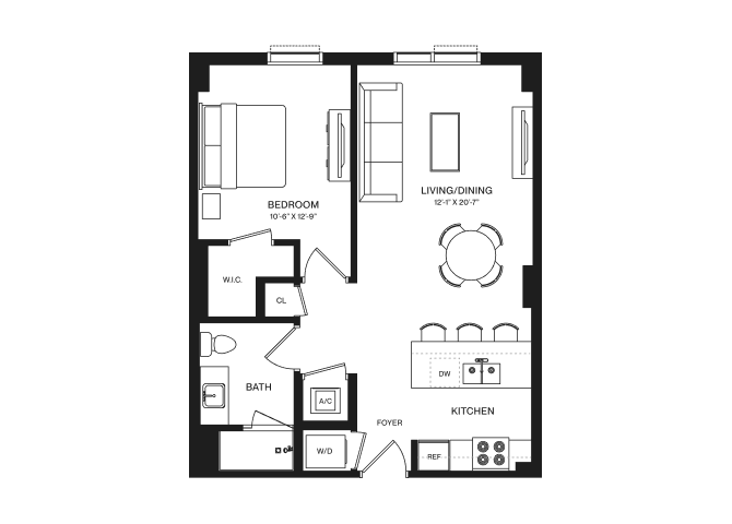 1 Bed/1 Bath-A1M