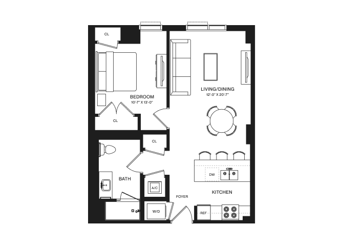 1 Bed/1 Bath-A2