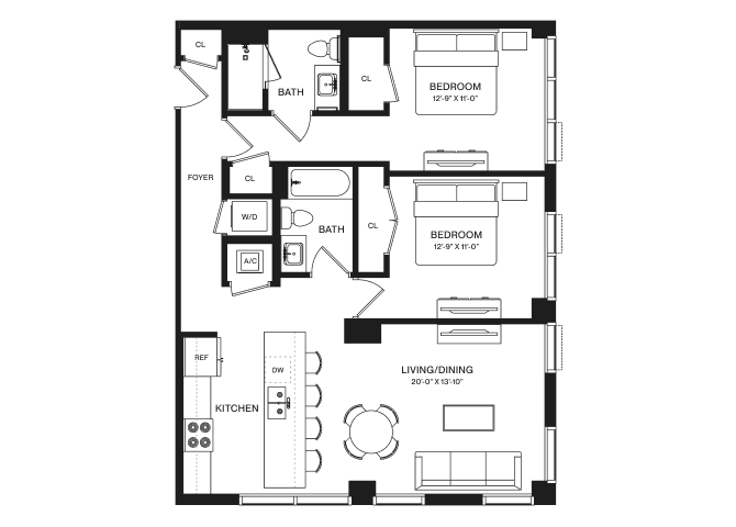 2 Bed/2 Bath-B4