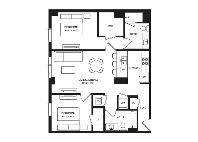 2 Bed/2 Bath-B5