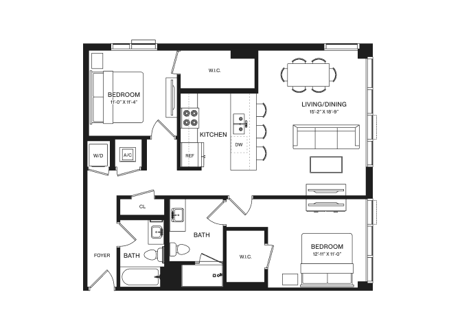 2 Bed/2 Bath-B6