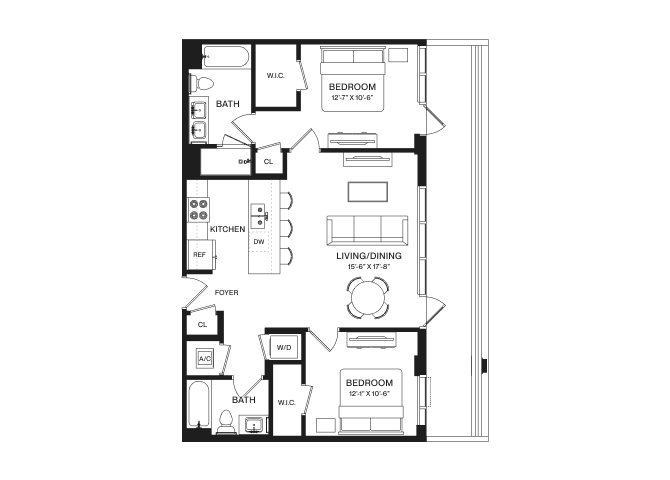 2 Bed/2 Bath-PH2