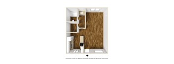 Studio, 1 Bathroom Plan A