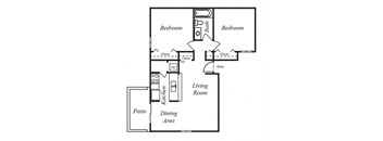 2 Bedrooms, 1 Bathroom B1