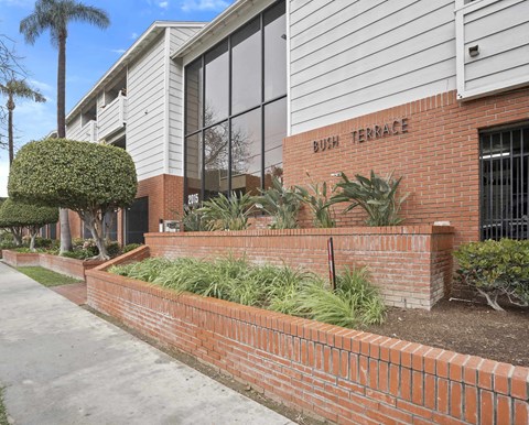 Bush Terrace is a building with a brick wall in front.