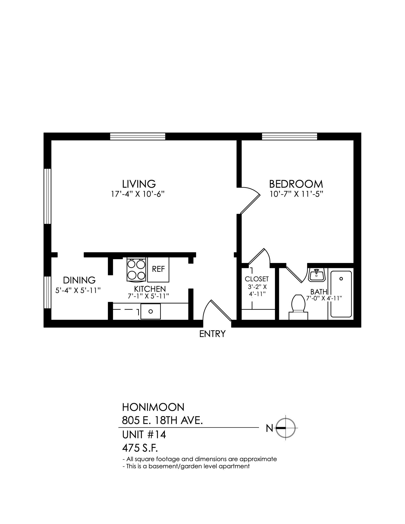 1 Bedroom, 1 Bath