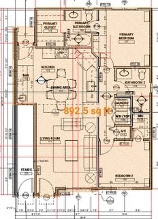 a floor plan of a house with some lines on it