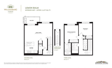 A floor plan for a property called Lemon Balm is shown, which includes a ballroom, great room, kitchen, and master level entryway.