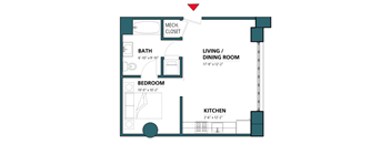 Studio, 1 Bathroom