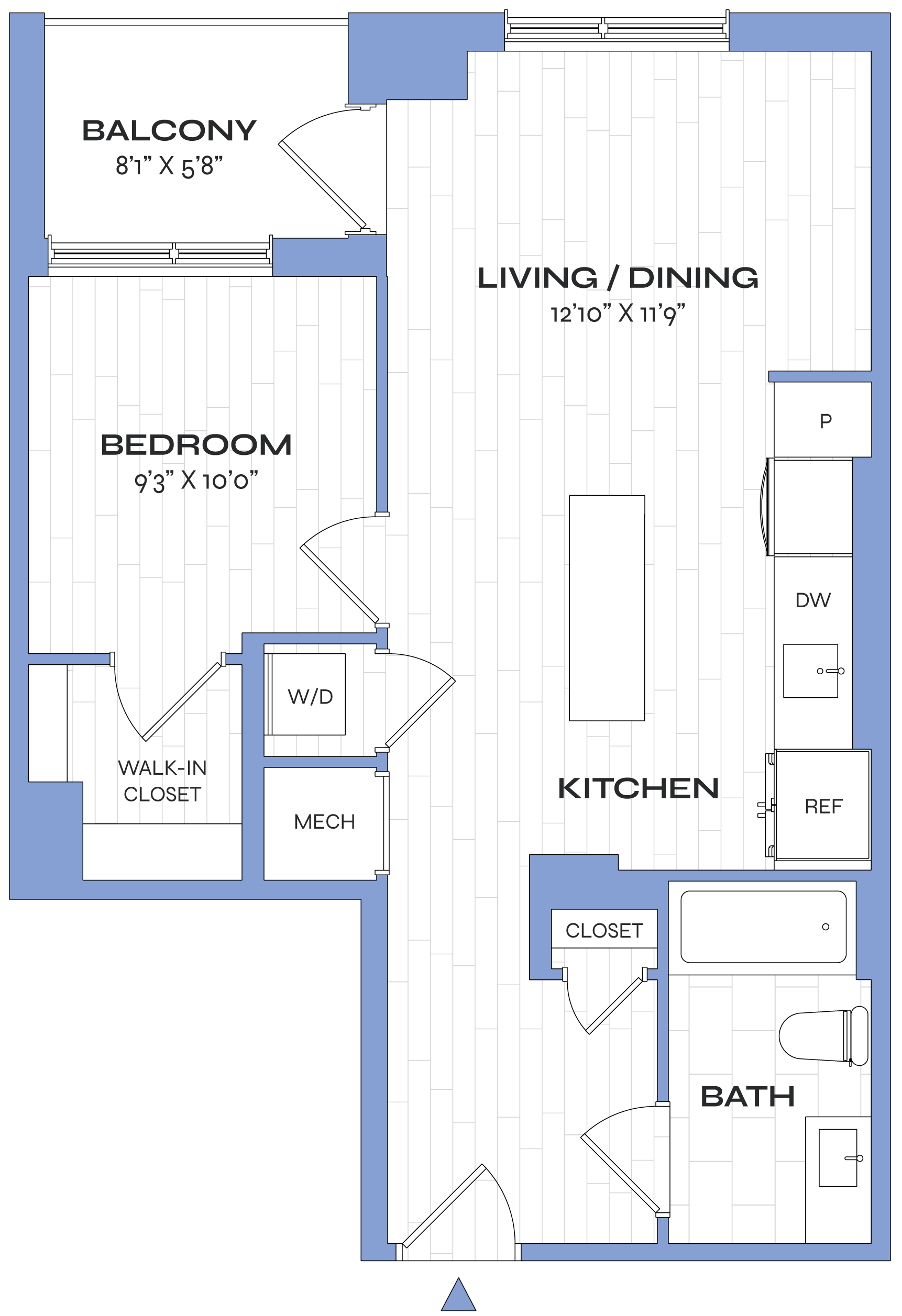 1 Bed/1 Bath - Poplar - A03