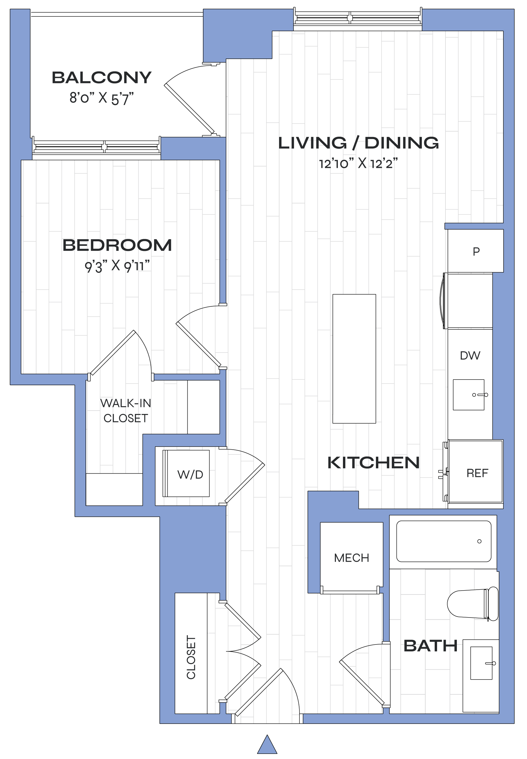 1 Bed/1 Bath - Poplar - A03b