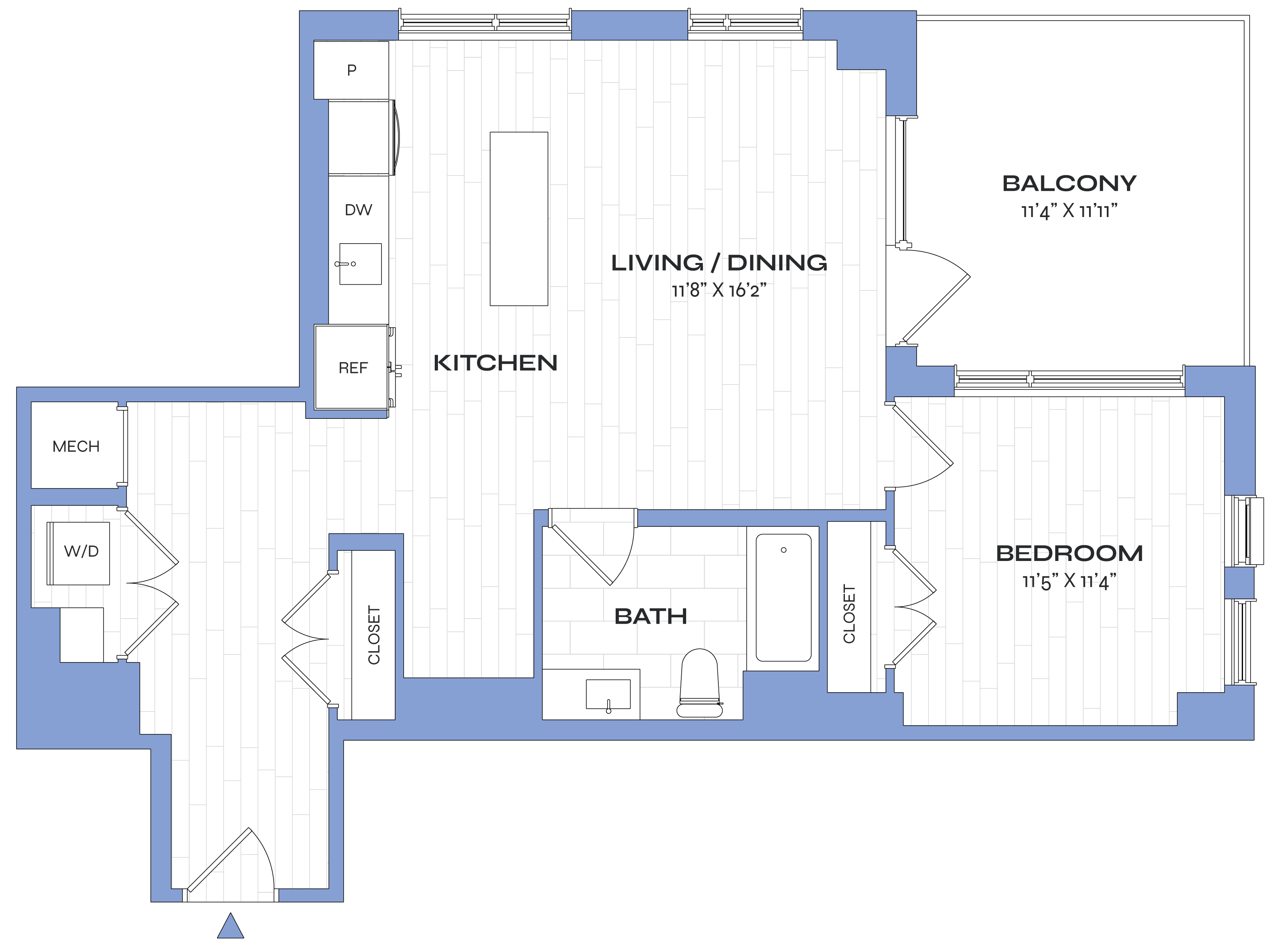 1 Bed/1 Bath - Poplar - A05