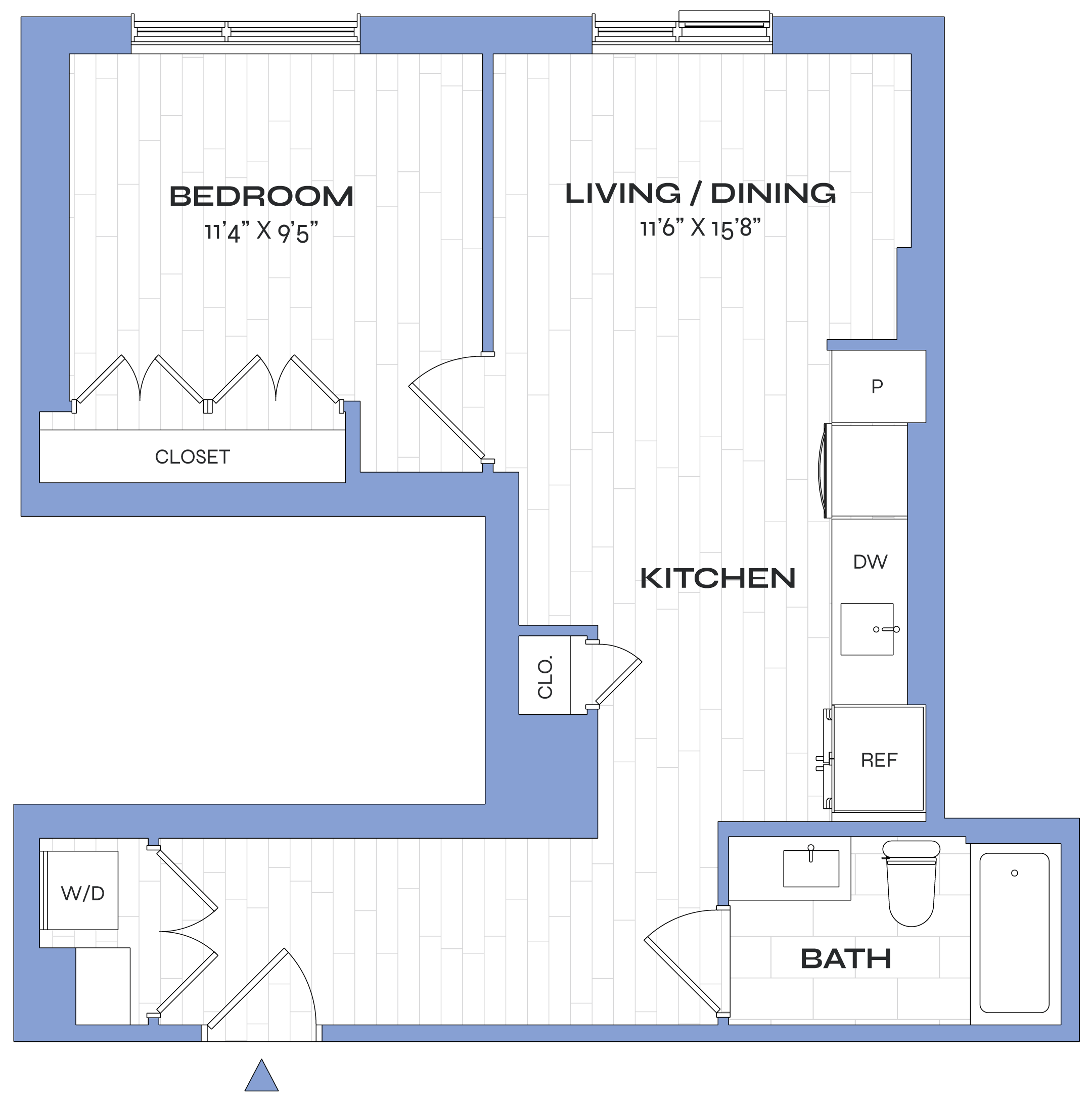 1 Bed/1 Bath - Poplar - A09