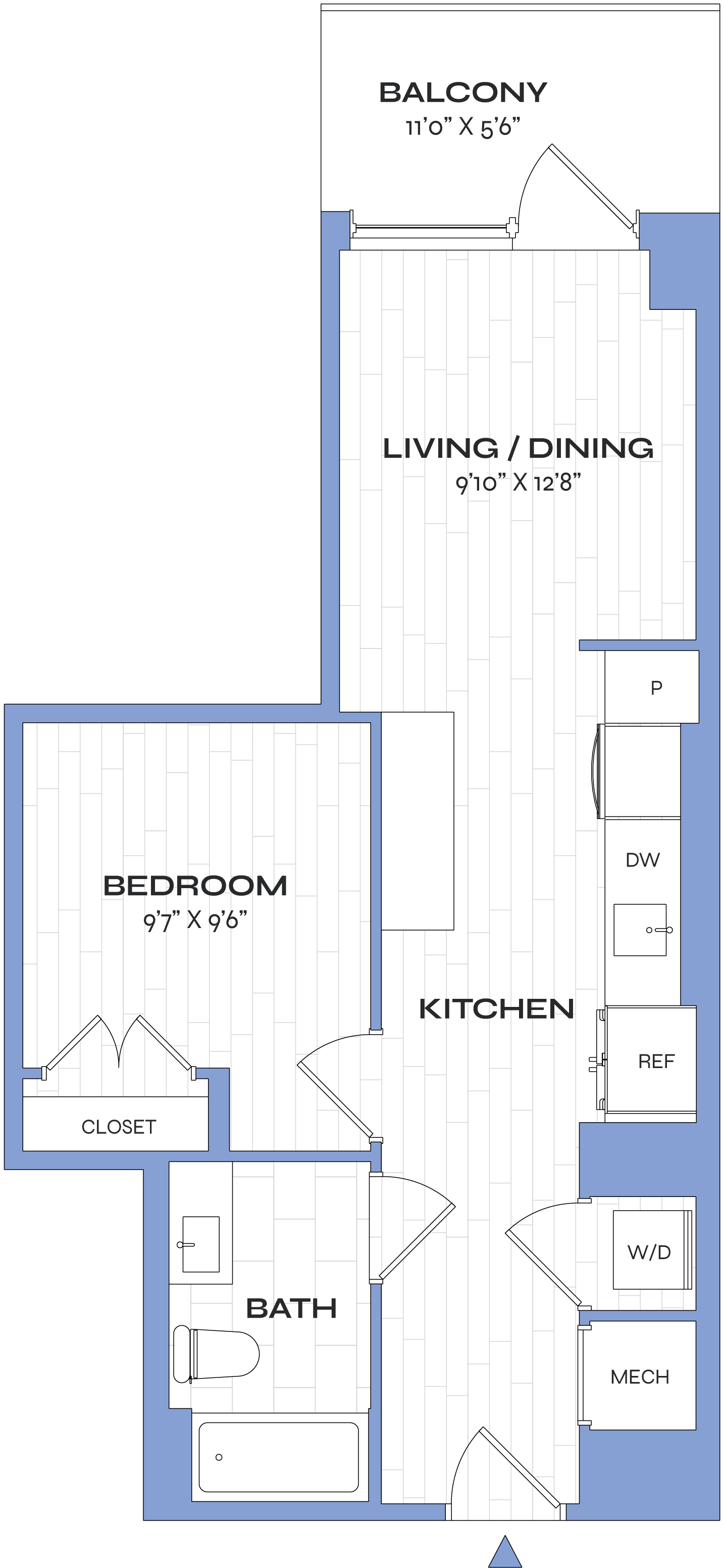 1 Bed/1 Bath Jr - Poplar - A16