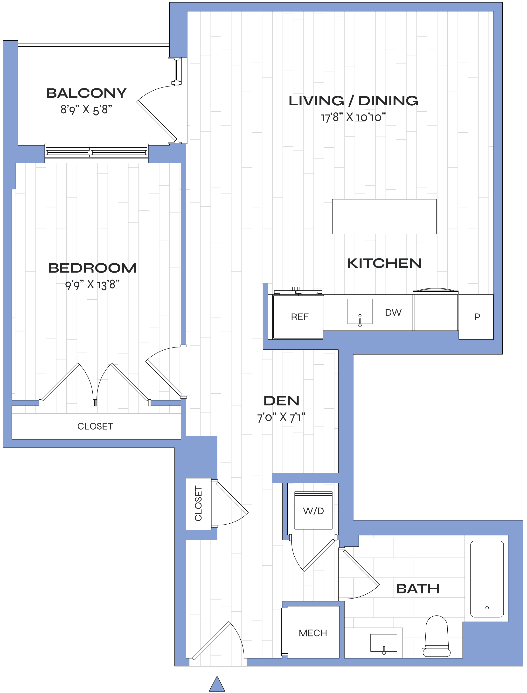 1 Bed/1 Bath Den - Poplar - B03