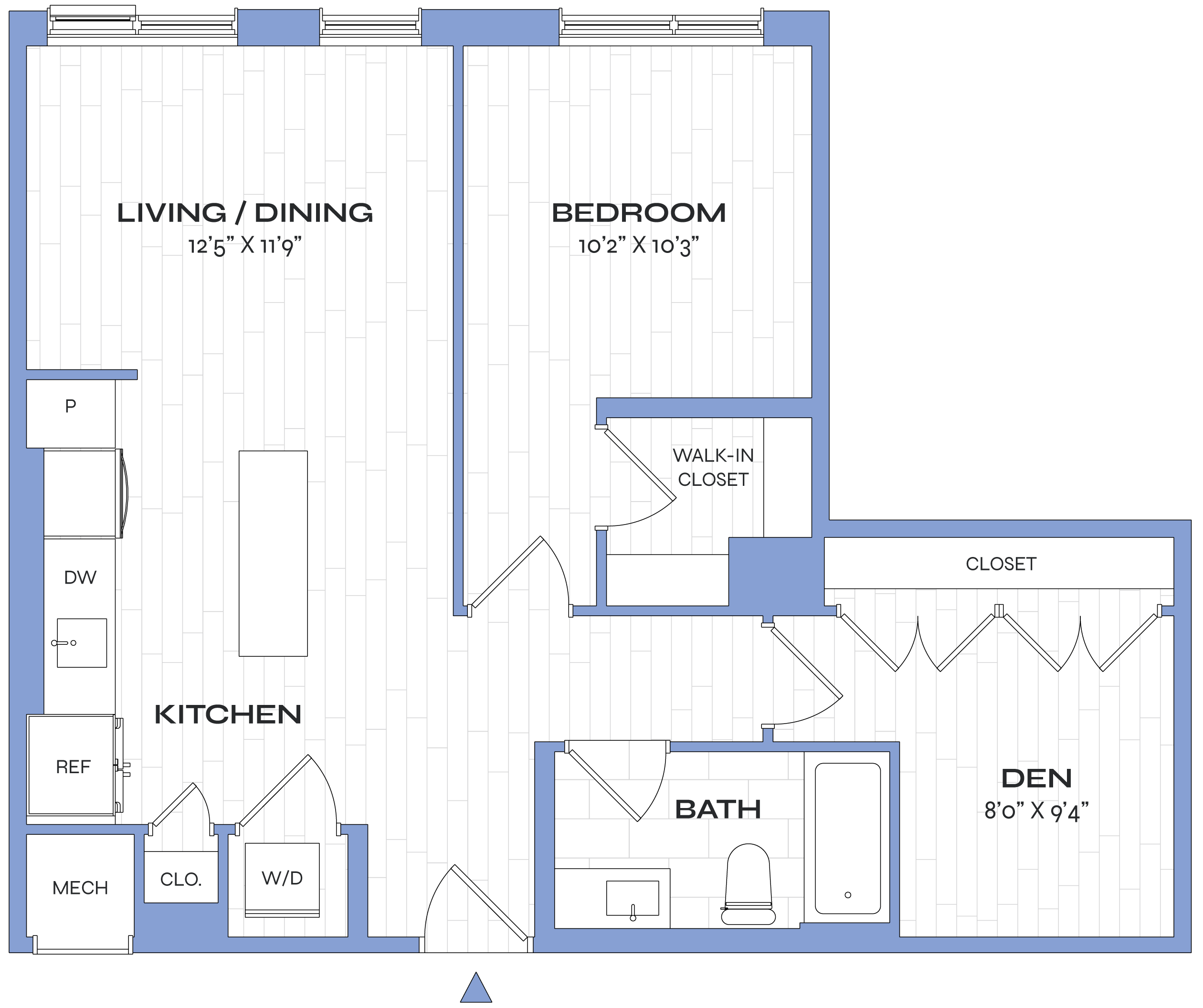 1 Bed/1 Bath Den - Poplar - B05