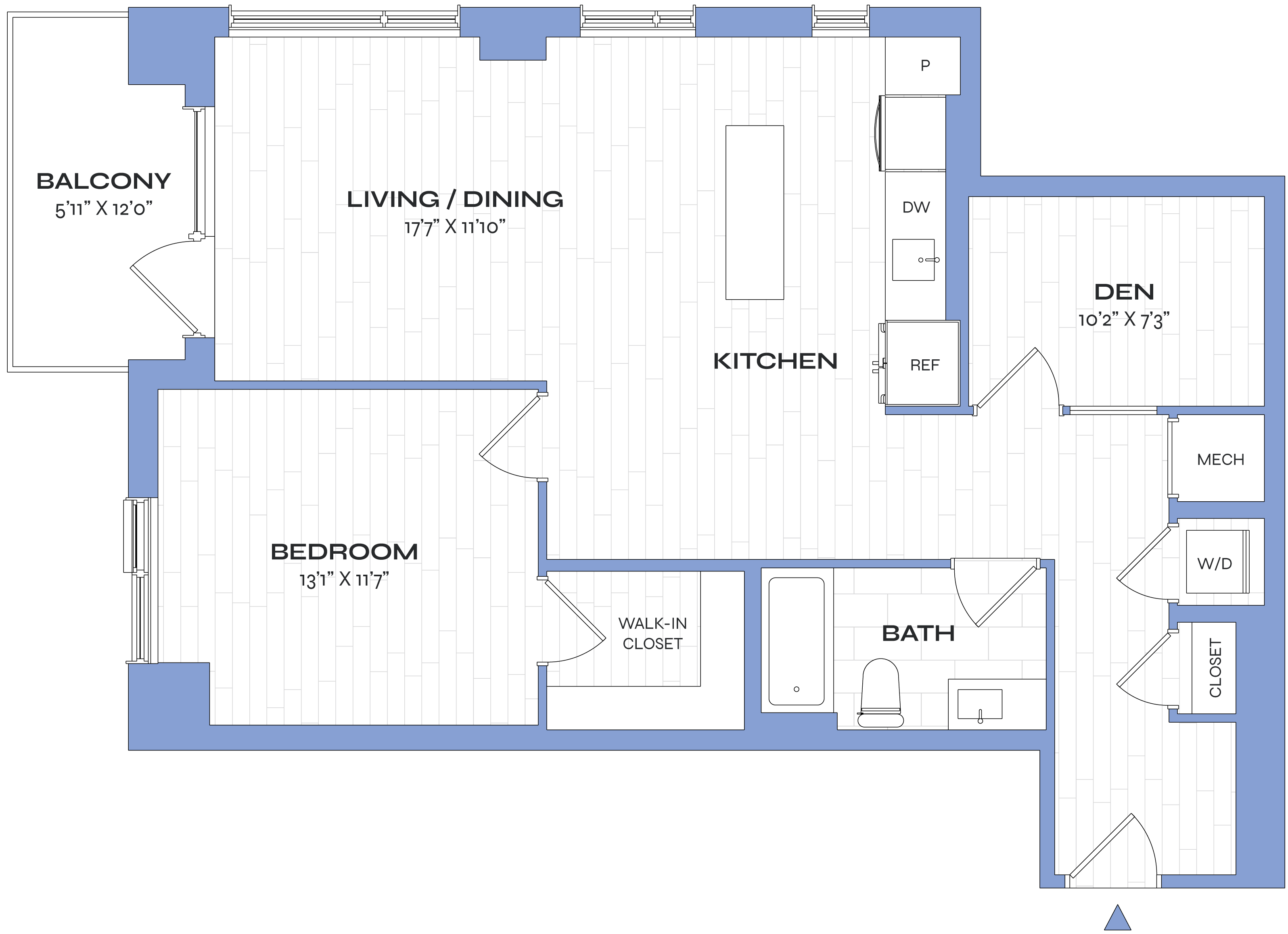 1 Bed/1 Bath Den - Poplar - B10a