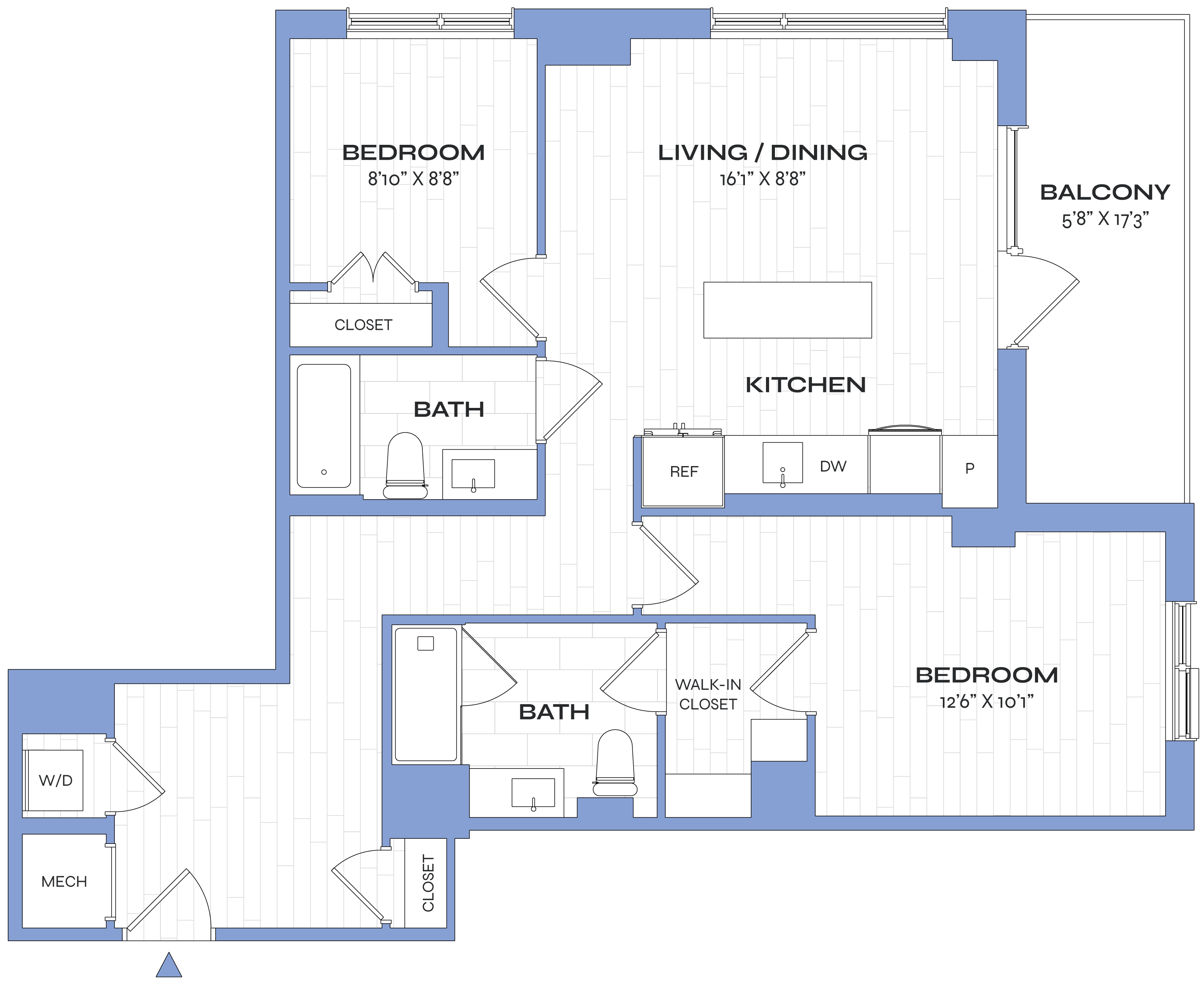 2 Bed/2 Bath - Poplar - C01