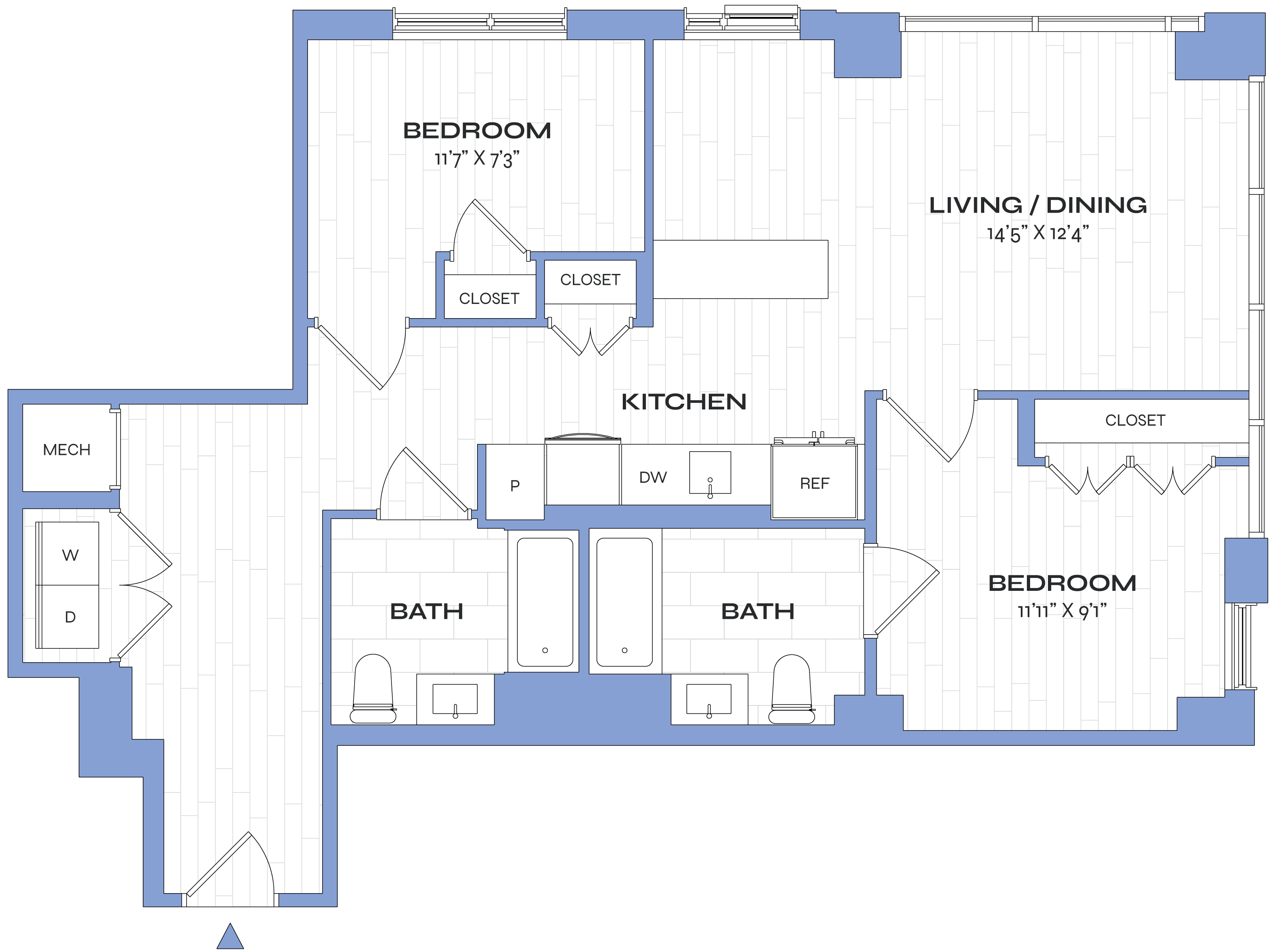2 Bed/2 Bath - Poplar - C02b