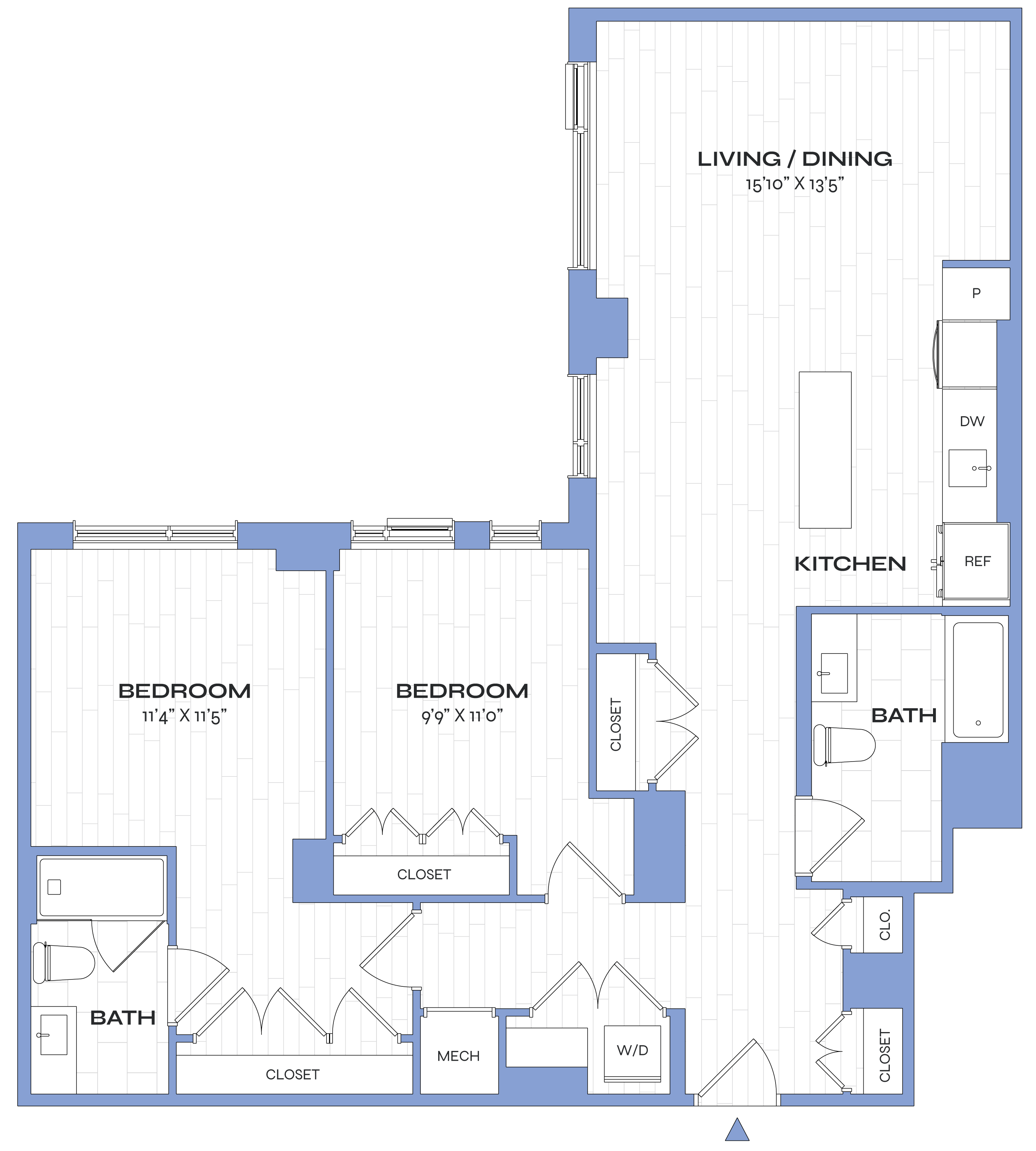2 Bed/2 Bath - Poplar - C04