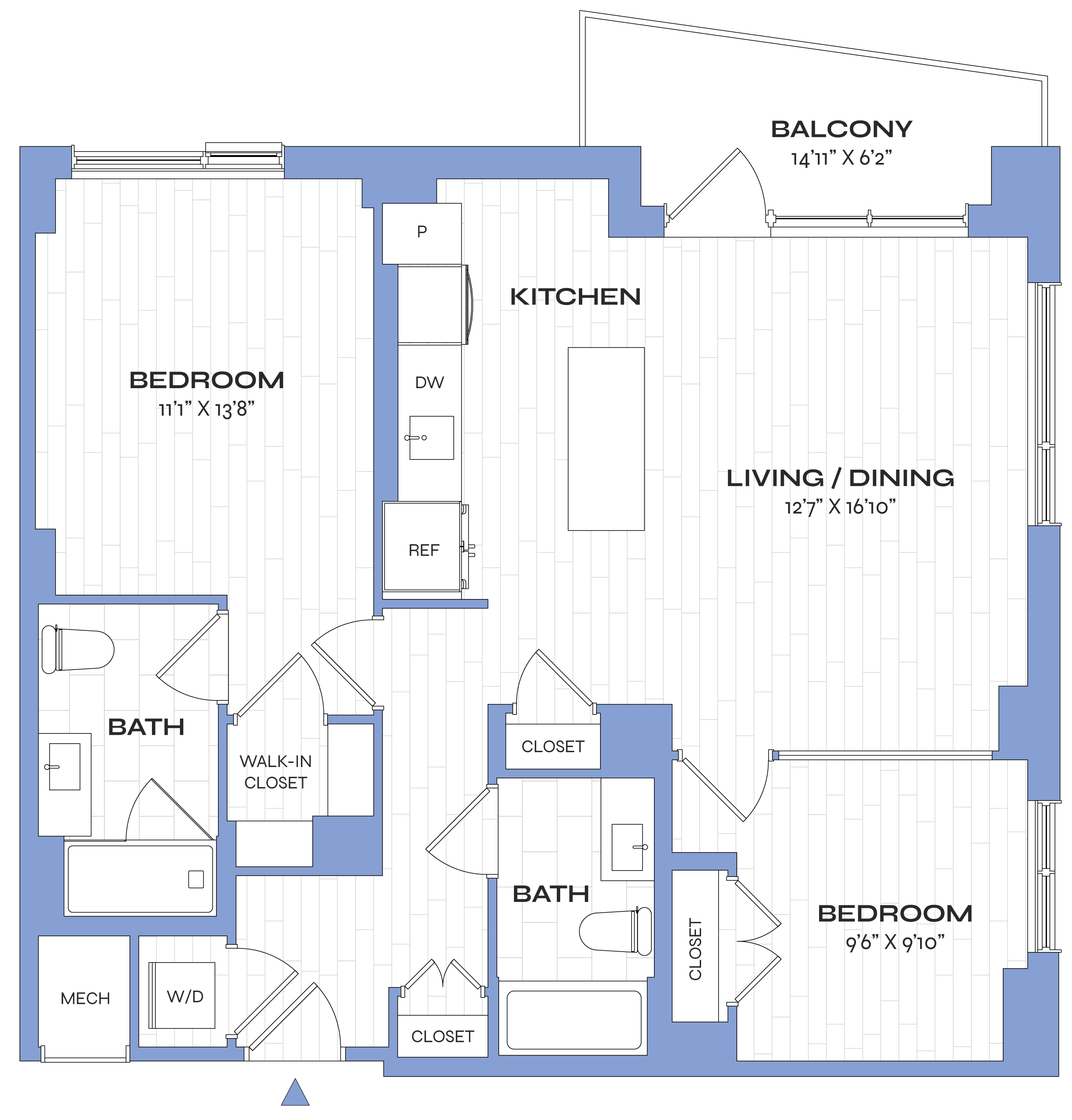 2 Bed/2 Bath - Poplar - C02