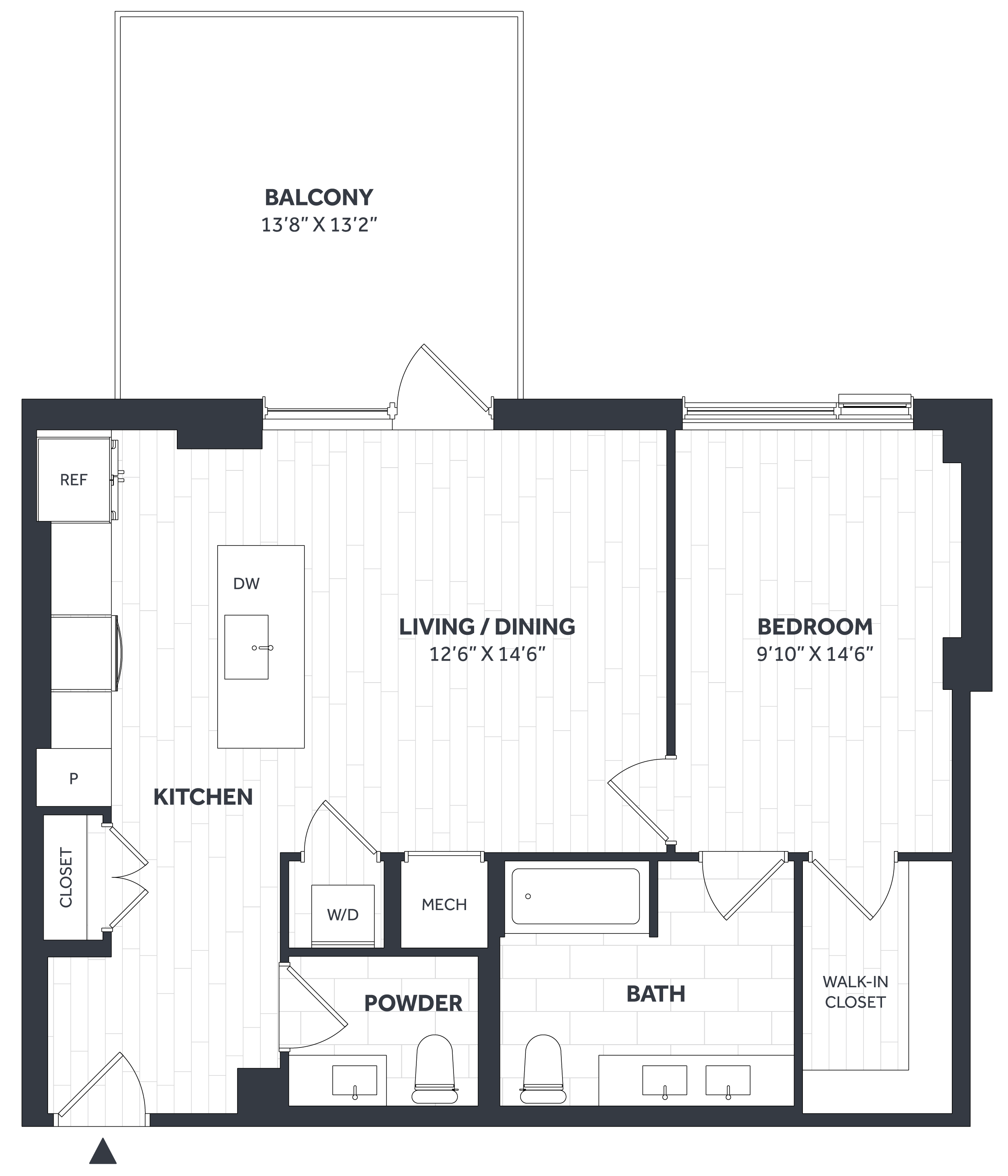1 Bed/1.5 Bath PH - Stratos - AA04A