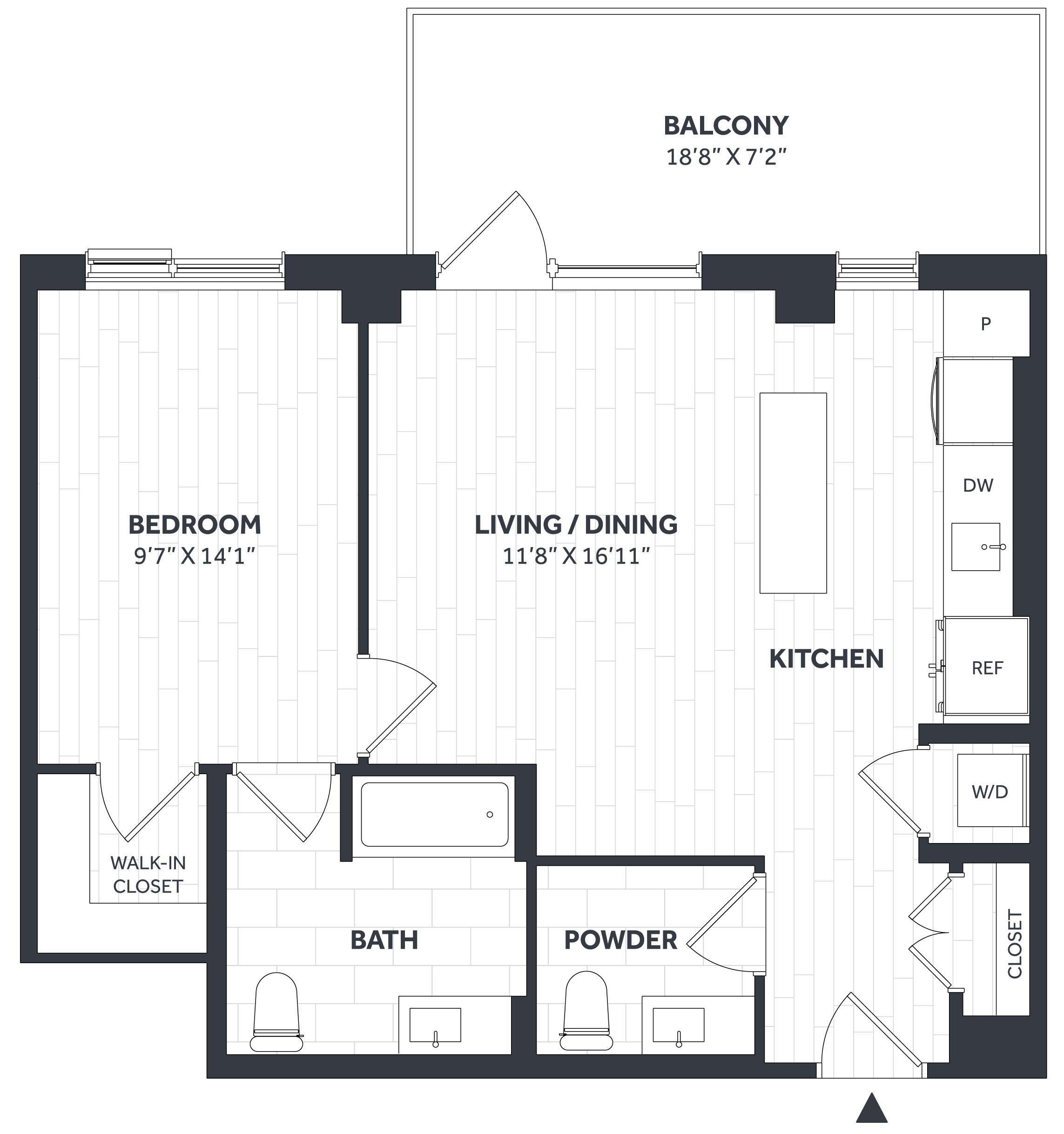 1 Bed/1.5 Bath PH - Stratos - AA04