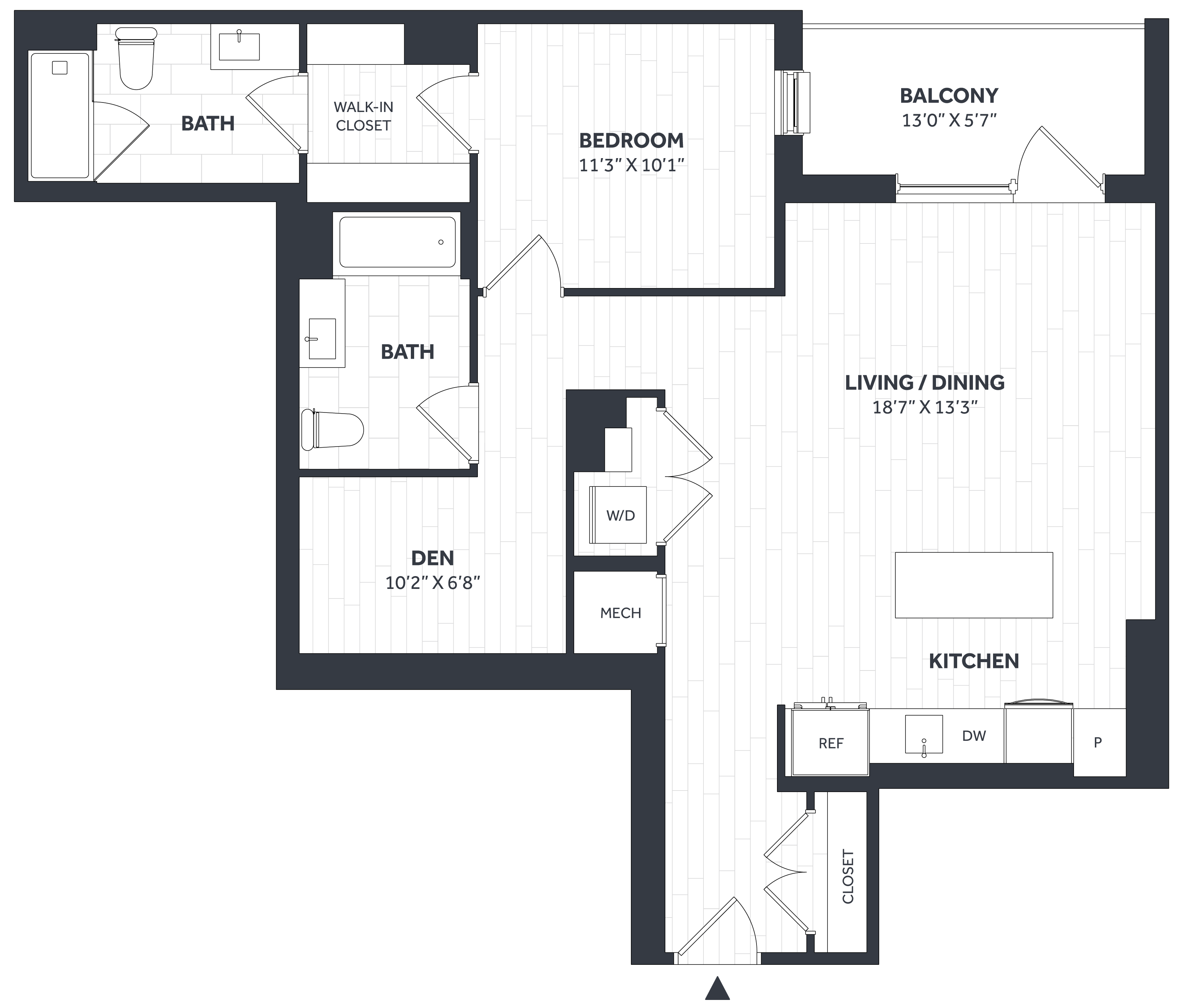 1 Bed/2 Bath Den- Stratos - BB02
