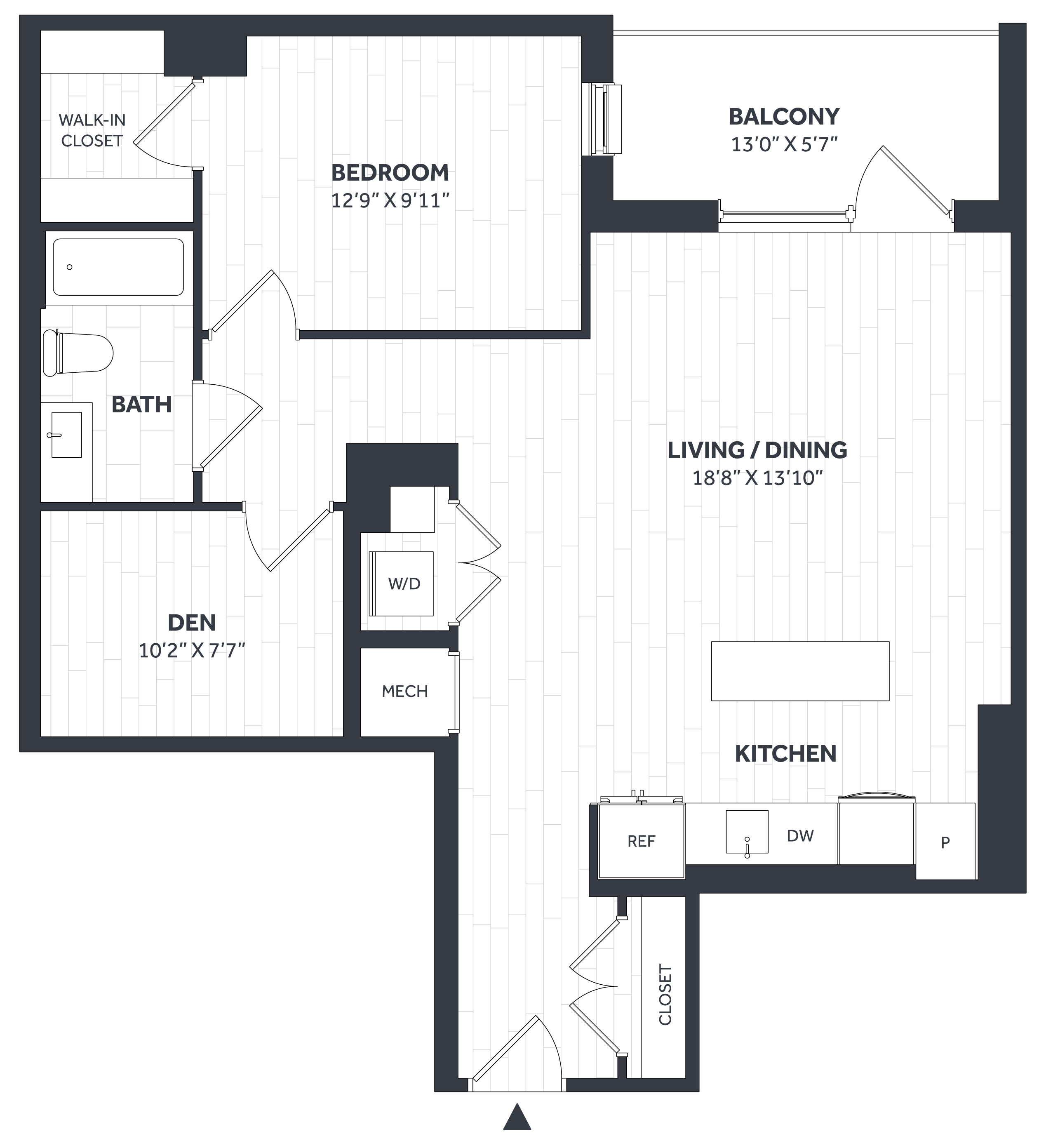 1 Bed/1 Bath Den - Stratos - BB02b
