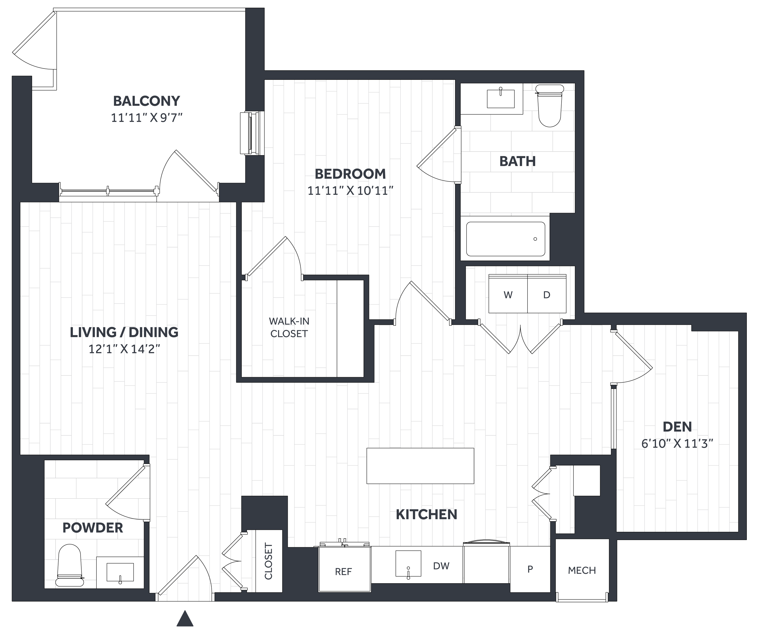 1 Bed/1.5 Bath Den - Stratos - BB04