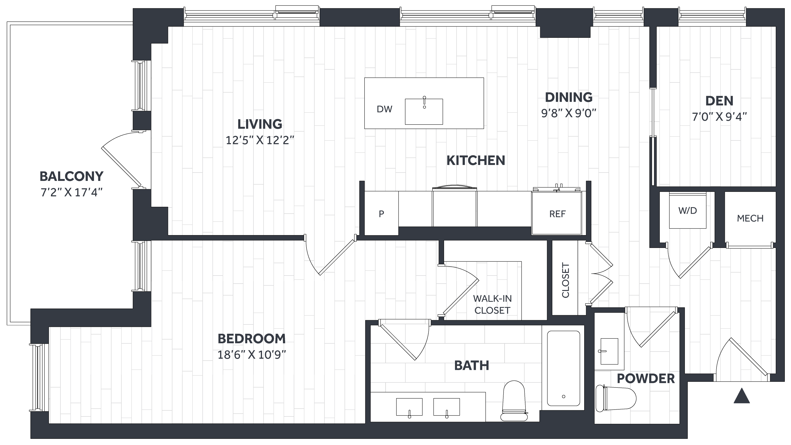 1 Bed/1.5 Bath Den PH - Stratos - BB05