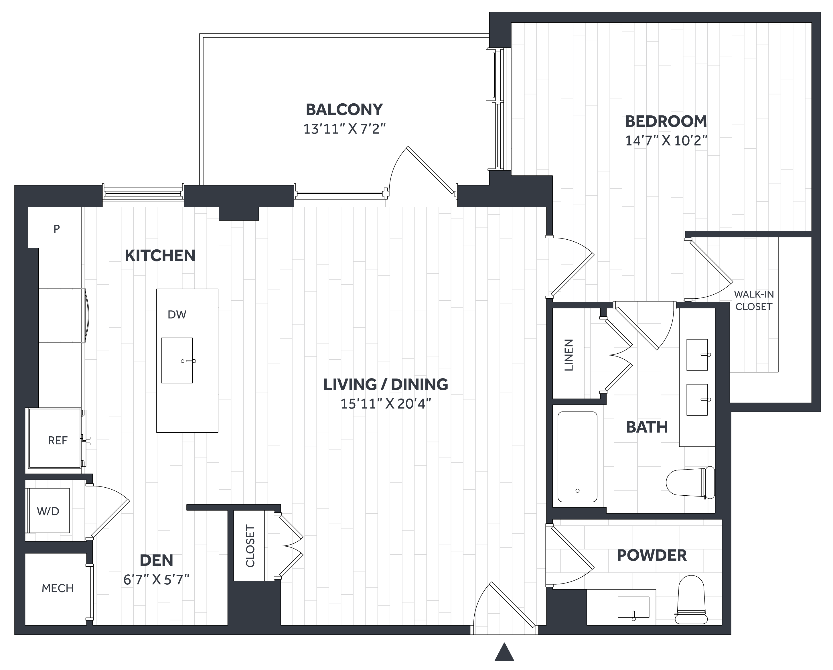 1 Bed/1.5 Bath Den PH - Stratos - BB07