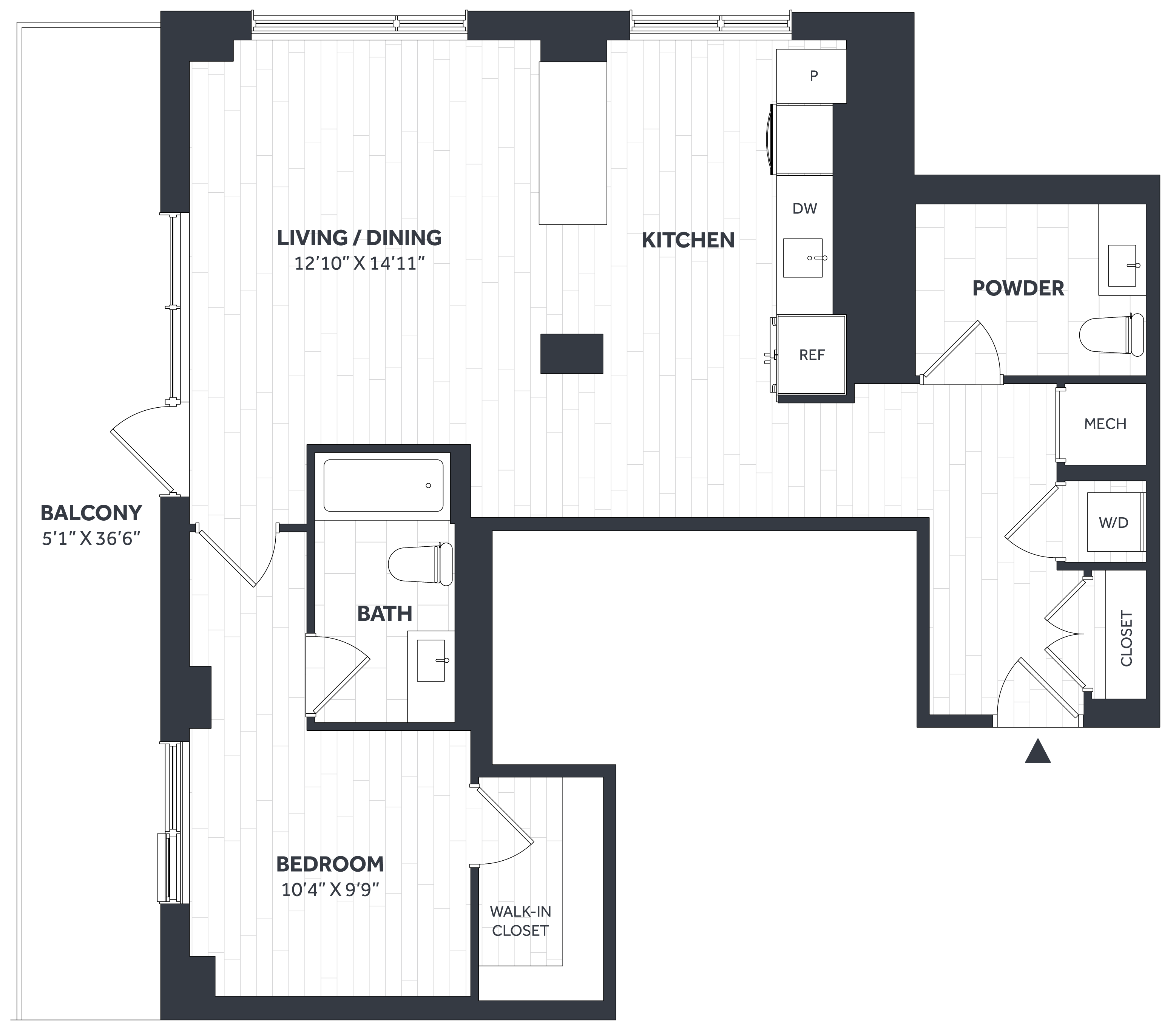 1 Bed/1.5 Bath - Stratos - BB09