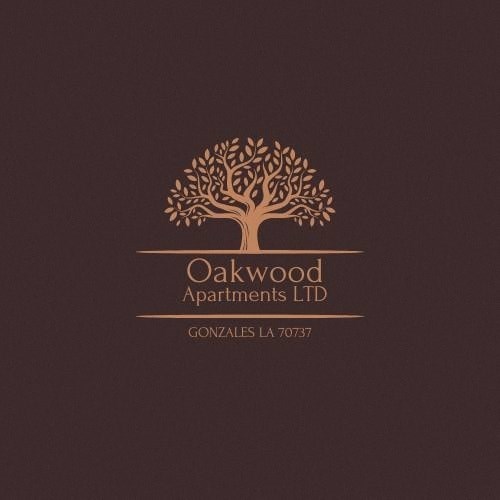 a logo for an apartment building with a tree