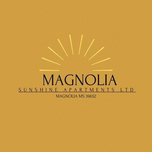 the logo of magnolia sunshine apartments ltd on a yellow background