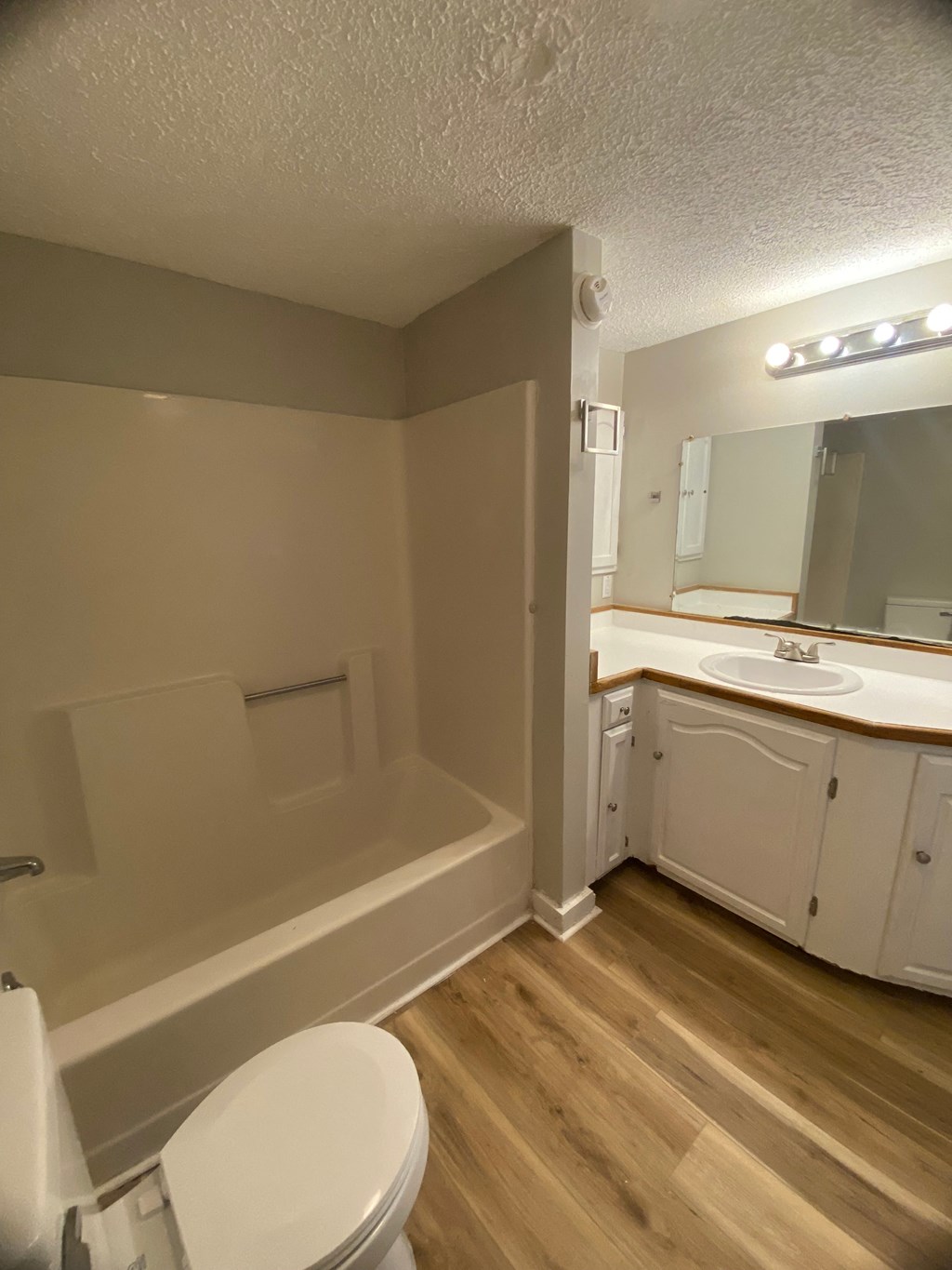 a bathroom with a toilet and a sink and a bath tub