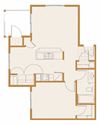 Copper Landing | One Bedroom 1x1 Floor Plan Andrew Heights, WA 9901 | Copper Landing
