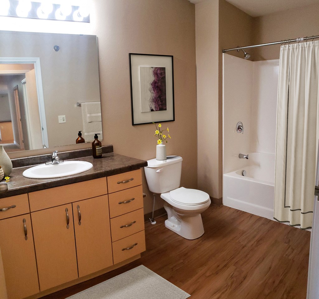 a bathroom with a toilet and a sink and a shower