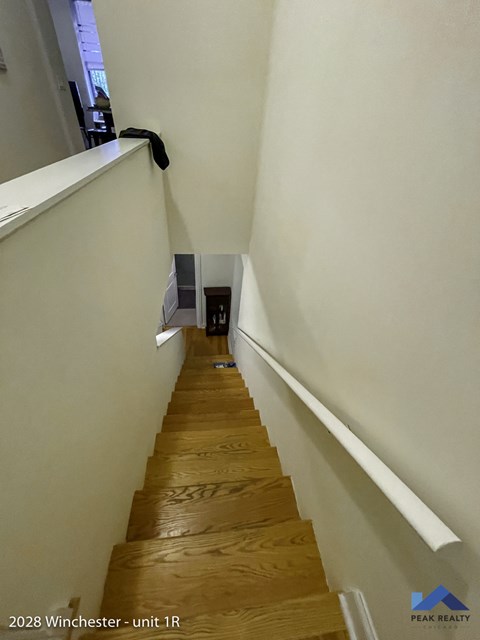 the stairs up to the second floor of the house