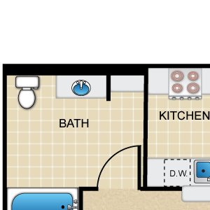 2 Bed 2 Bath A
