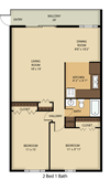 2 Bed – 1 Bath