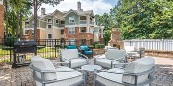 Outdoor Fireplace with Lounge Area