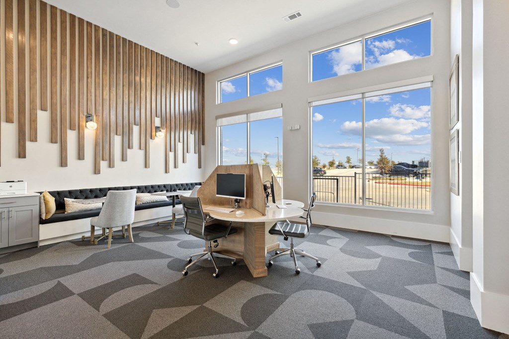 Business center with computer, chairs and table, Ironcrest, TX, 76180