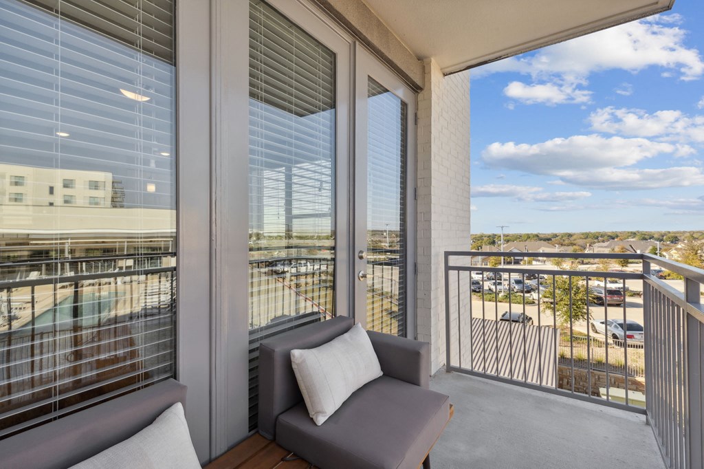 Private balcony with chairs, Ironcrest, North Richland Hills, TX